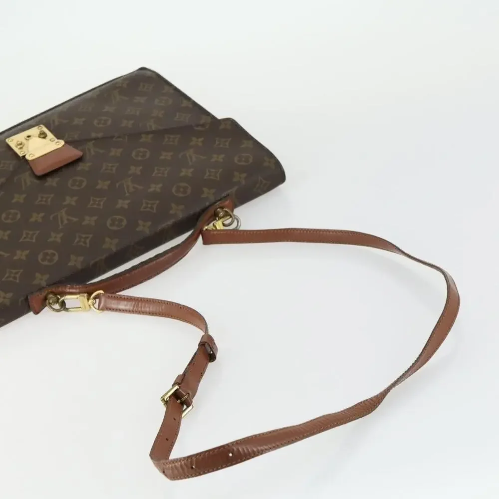 Louis Vuitton Monogram Porte Documents Bandouliere Business Bag Brown